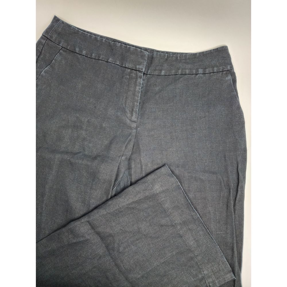 Loft Julie Linen Black Boot Cut Trouser Pants Size 12‎